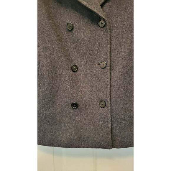Lands End Wool Blend Women's Double Breasted Pea Coat Gray Size 4 - Picture 13 of 16